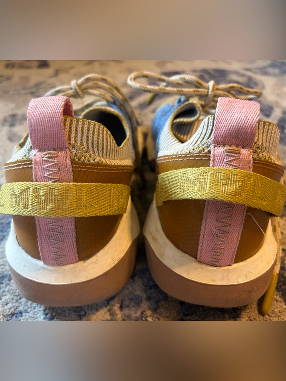 Madewell Women’s Olive Green and Blue Field Knit Lace-Up Sneakers - Picture 5 of 8